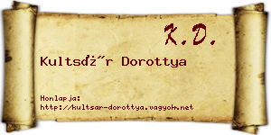 Kultsár Dorottya névjegykártya